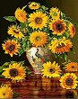 Рисуване по номера - Слънчогледи във ваза - 40 x 50 cm - 