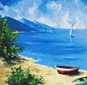 Рисуване по номера - Лодки в морето - 50 x 40 cm - 