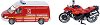 Метална количка и мотор Siku - Пожарникарска бригада - 