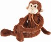 Плюшена играчка маймуна с висящи ръце - Heunec - 