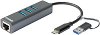 USB-C  D-Link DUB-2332 - 4  (1x LAN/Ethernet, 3x USB-A 3.0) - 