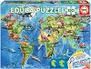 Карта на света с динозаврите - Пъзел от 150 части - пъзел