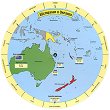 Опознай държавите и континентите - Австралия и Океания - карта
