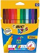 Флумастери BIC Visacolor - 12 цвята - 