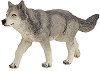 Фигурка на сив вълк Papo - От серията Животните в гората - 