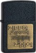   Zippo Black Crackle Gold Zippo Logo