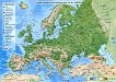 Природогеографска карта на Европа : Политическа карта на света - М 1:22 000 000 / 1:168 000 000 - 