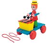 Дървена играчка за дърпане WoodyLand - Клоун с ксилофон - 