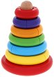 Пирамида - невеляшка - Дървена играчка с разноцветни елементи - 