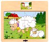 Животните в селския двор - Овца - Детски дървен пъзел - 