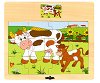 Животните в селския двор - Крава - Детски дървен пъзел - 