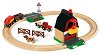 Детски влак с релси - Ферма - Дървена играчка с аксесоари - 