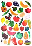 Цветен плакат: Плодове и зеленчуци - 