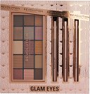 Makeup Revolution Glam Eyes - Комплект палитра сенки за очи и четки - продукт