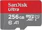 Micro SDXC карта памет 256 GB SanDisk - Class 10, U1, A1 със SD адаптер от серията Ultra - 