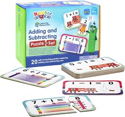 Пъзел за събиране и изваждане Numberblocks - 20 пъзела от 2 части - пъзел