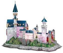 Замъкът Нойшванщайн, Бавария - Светещ 3D пъзел от 128 части - пъзел