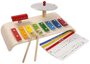Дървен музикален комплект PlanToys - Детски инструменти - играчка