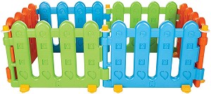 Сглобяема ограда за детски кът - Комплект от 6 цветни модула - 