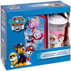 Кутия за храна и чаша със сламка Kids Licensing - От серията Пес Патрул - продукт