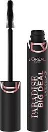 L'Oreal Paradise Big Deal Latex Black Mascara - Спирала за изключително обемни и дълги мигли - спирала