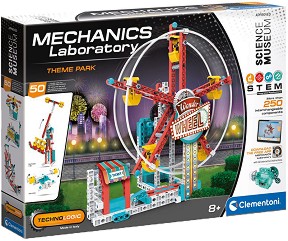 Лаборатория по механика - Лунапарк - Образователен комплект от 250 части от серията "Clementoni: Science" - играчка
