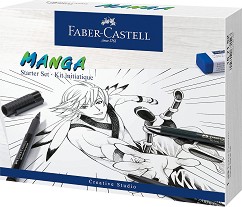 Комплект за манга Faber-Castell Manga Starter Set - 9 части от серията Pitt Artist Pens - 