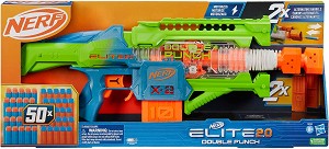 Nerf - Elite 2.0 Double Punch - Бластер с 50 стрелички - играчка
