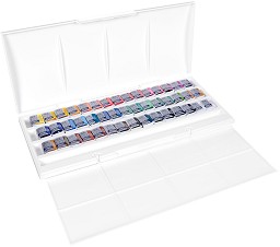 Акварелни бои Winsor & Newton Half Pan Studio Set - 40 цвята от серията Cotman -