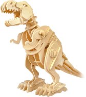 Ходещ Тиранозавър рекс - Дървен 3D пъзел-робот със звуков контрол - пъзел