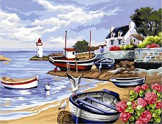 Нарисувай картина KSG Crafts - Рибарско селище - 