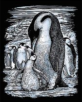 Създай сам сребриста гравюра Sequin Art - Пингвини - 