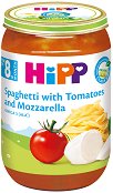 Био пюре от спагети с домати и моцарела HiPP - чаша