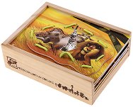 Дървена кутия с плочки за нанизване Woodyland - Мадагаскар - играчка