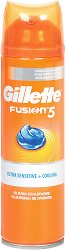 Gillette Fusion 5 Ultra Sensitive + Cooling Shave Gel - крем