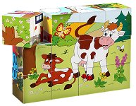 Дървени кубчета Woodyland - Животни и сезони - играчка