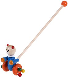 Дървена играчка за бутане Pino - Мече - играчка