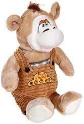 Плюшена играчка маймунка с гащеризон - Амек Тойс - 