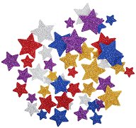Цветни звездички с брокат от EVA пяна Apli Kids