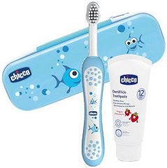 Комплект за почистване на зъби за момчета Chicco - несесер
