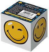 Бяло хартиено кубче - Happy - Със 700 квадратни бели листчета с размер 7.9 x 7.9 cm от серия "SmileyWorld"