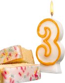 Свещичка за рожден ден Susy Card - Цифра 3 - играчка