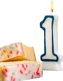 Свещичка за рожден ден - цифра 1 - играчка