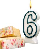Свещичка за рожден ден Susy Card - Цифра 6 - детски аксесоар