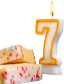 Свещичка за рожден ден Susy Card - Цифра 7 - играчка