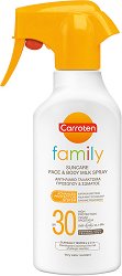Carroten Family Suncare Milk Spray SPF 30 - мокри кърпички