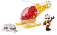 Дървен пожарникарски хеликоптер Brio - играчка