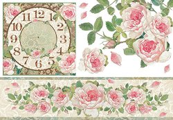 Декупажна хартия Stamperia - Часовник и рози