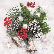 Салфетки за декупаж - Снежна украса - Пакет от 20 броя