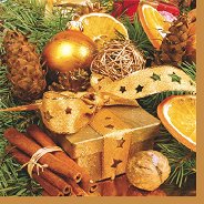 Салфетки за декупаж - Подарък и канела - Пакет от 20 броя